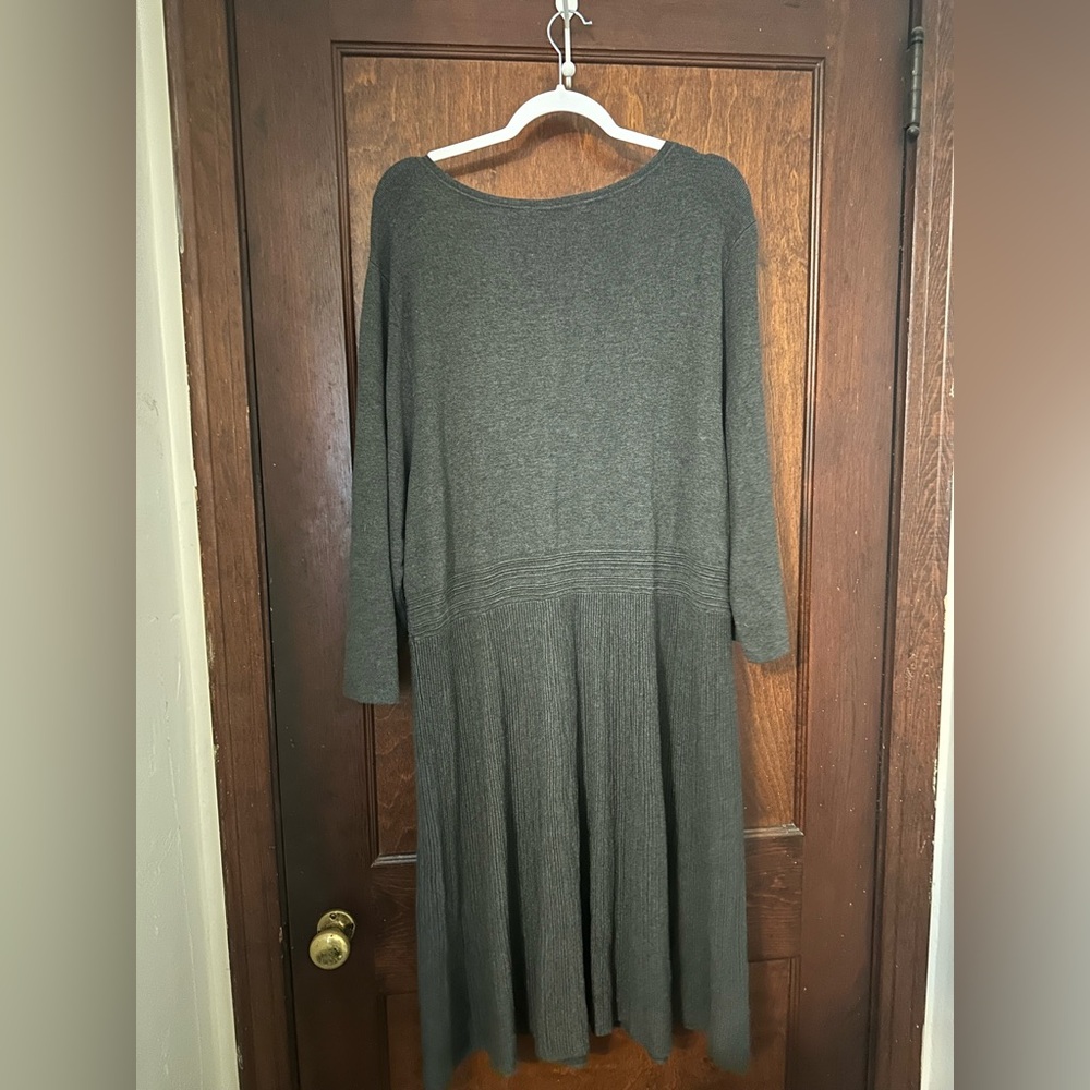 NWT Soft Surroundings Grey Knit Sweater Dress 2X - Picture 3 of 5